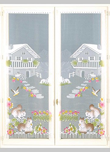 HomeMaison Chalet Berg-Fenstergardinen, Clemmans, Polyester, ID, 160 x 60 cm von HomeMaison