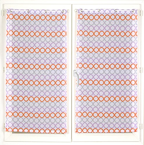 Homemaison Circles Fenstergardinen, Gestreift, Polyester, Parma, 120 x 60 cm von Homemaison