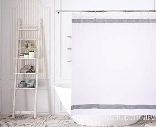 Homemaison Duschvorhang, weiß-grau-Silber, 70x72 von Homemaison