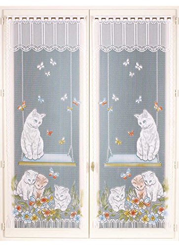 Homemaison Fenstergardinen, Clemmans Kunstdruck Kätzchen, Polyester, ID, 160 x 60 cm von Homemaison