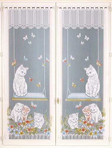 Homemaison Fenstergardinen, Clemmans Kunstdruck Kätzchen, Polyester, ID, 220 x 60 cm von Homemaison