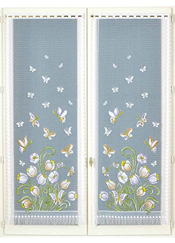 Homemaison Fenstergardinen, Clemmans und dentellés, Polyester, ID, 220 x 60 cm von Homemaison