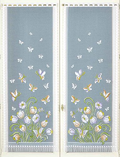 Homemaison Fenstergardinen, Clemmans und dentellés, Polyester, ID, 120 x 60 cm von Homemaison