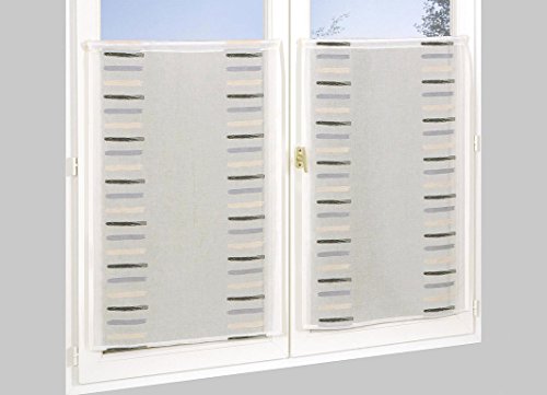 Homemaison Fenstergardinen von kleinen aus Etamin, Polyester, Grau, 160 x 60 cm von Homemaison