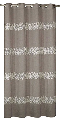 HomeMaison Gardine aus Etamin Bestickt Blatt, Polyester, Taupe, 240 x 140 cm von HomeMaison