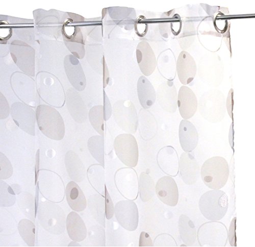Homemaison Gepunkteter Netzvorhang, Polyester, Natur, 250x140 cm von Homemaison