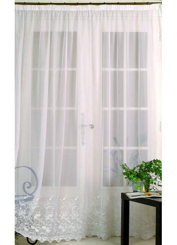 Homemaison HM690845683, 300 x 240 cm, mit Grundlage aus Voile, Bestickt, Weiß von Homemaison