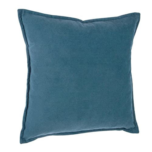Homemaison Kissen Uni Abziehbar, Polyester, blau, 45 x 45 cm von Homemaison