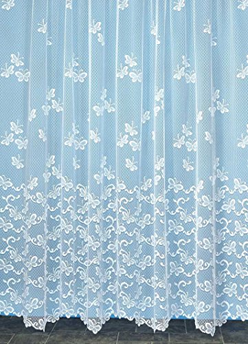 Homemaison Meeresfrische de Schmetterlinge Voilage, Polyester, Weiß, 240 x 300 cm von Homemaison