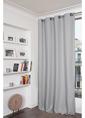 HomeMaison Moondream Vorhang Aspekt Flanell Verdunkeln, Polyester, Galet, 260 x 140 cm von HomeMaison