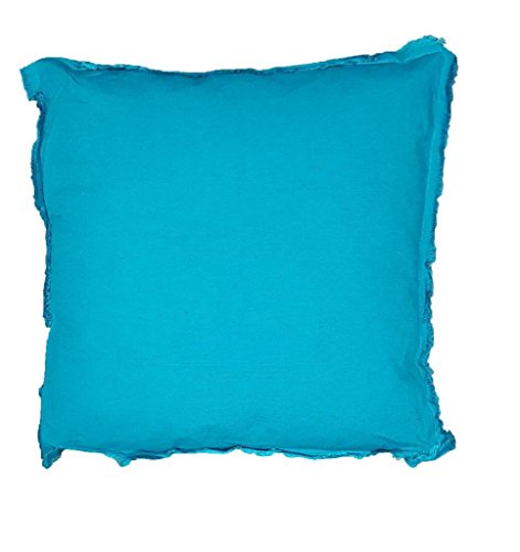 Homemaison Natur Chic Kissen, Bezug abziehbar fransig Baumwolle 43 x 43 cm, Baumwolle, ozeanblau, 43x43 cm von Homemaison