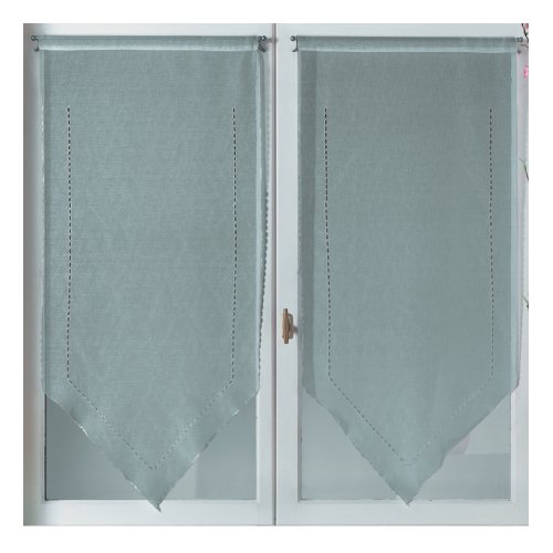 Homemaison Scheibengardine, Doppel-Gardine, Retro, Etamin (gestickt und in Punkt-Form durchbrochen), 45 x 120 cm (HM692296529), Grau von Homemaison