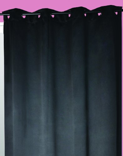 Homemaison Vorhang, Gardine für Verdunkelung, 100% Polyester, schwarz, Noir von Homemaison