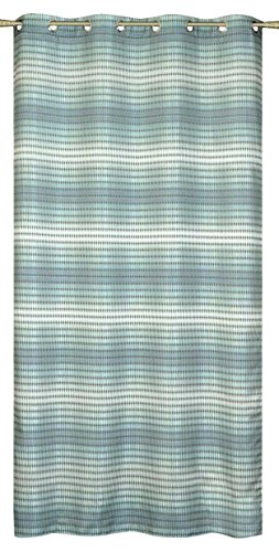 HomeMaison Vorhang, Jacquard, Gestreift, Polyester, blau, 240 x 140 cm von HomeMaison
