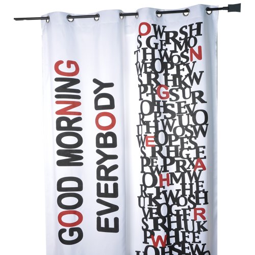 Homemaison Vorhang, Tuch, Motivaufdruck Good Morning Everybody (HM69851146), Weiß von Homemaison
