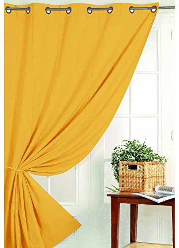 HomeMaison Vorhang Blickdicht Nicht Feuer M1, Polyester, Gold, 260 x 240 cm von HomeMaison