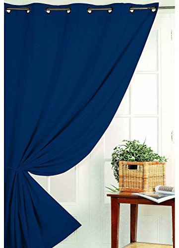 HomeMaison Vorhang Blickdicht Nicht Feuer M1, Polyester, Ultramarinblau, 260 x 140 cm von HomeMaison