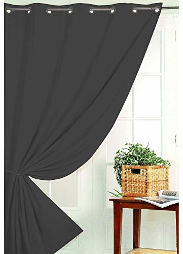 Homemaison Vorhang Blickdicht Nicht Feuer M1, Polyester, anthrazit, 260 x 240 cm von Homemaison