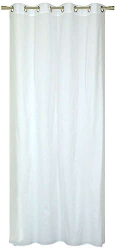 Homemaison Vorhang Bunt aus Etamin Uni, Polyester, Weiß, 240 x 140 cm von Homemaison