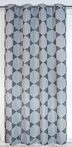 Homemaison Vorhang Deko Madrid zu geometrischen Formen, Polyester, Taupe, 260 x 140 cm von Homemaison