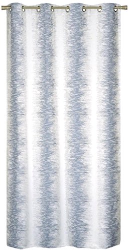 Homemaison Vorhang Jacquard àondes Farbige, Polyester, blau, 240 x 140 cm von Homemaison