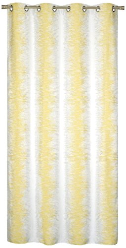 Homemaison Vorhang Jacquard àondes Farbige, Polyester, gelb, 240 x 140 cm von Homemaison