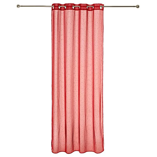 Homemaison Vorhang Nadelstreifen gewebt, Polyester, Rot, 240 x 140 cm von Homemaison