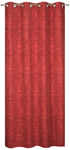 HomeMaison Vorhang Samt Effekt Crackle, Polyester, Rot, 240 x 140 cm von HomeMaison