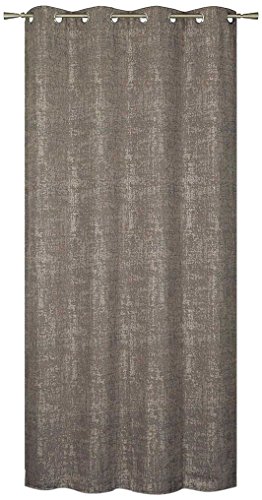 HomeMaison Vorhang Samt Effekt Crackle, Polyester, Taupe, 240 x 140 cm von HomeMaison