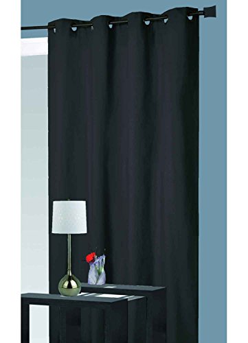 Homemaison Thermoisolierender Vorhang aus Polyester, 140 x 260 cm, Schwarz von Homemaison