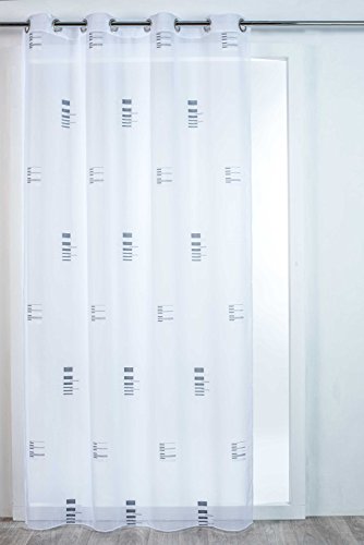 Homemaison Vorhang Toulouse Kunstdruck auf Jacquard, Polyester, Grau, 240 x 140 cm von Homemaison