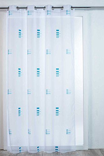 Homemaison Vorhang Toulouse Kunstdruck auf Jacquard, Polyester, blau, 240 x 140 cm von Homemaison