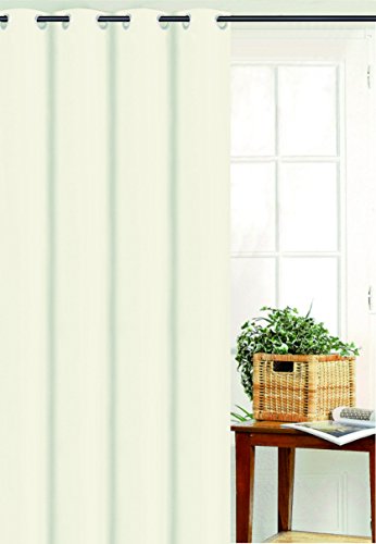 Homemaison Vorhang Uni Effekt Segeltuch, Polyester, Ecru, 250 x 135 cm von Homemaison