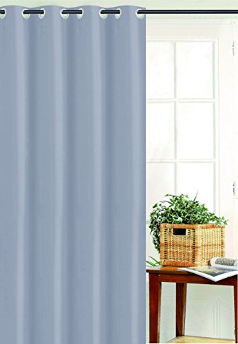HomeMaison Vorhang Uni Effekt Segeltuch, Polyester, Perle, 250 x 135 cm von HomeMaison