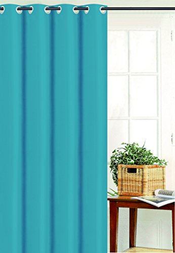 Homemaison Vorhang Uni Effekt Segeltuch, Polyester, Türkis, 180 x 135 cm von Homemaison