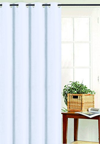 Homemaison Vorhang Uni Effekt Segeltuch, Polyester, Weiß, 250 x 135 cm von Homemaison