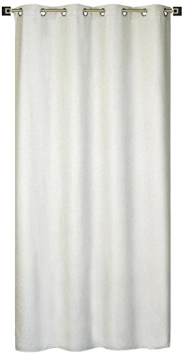 Homemaison Vorhang Uni Samt-Optik, Polyester, Perle, 240 x 140 cm von Homemaison
