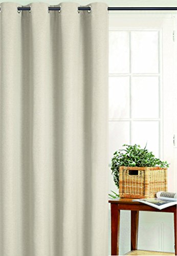 Homemaison Vorhang Verdunkeln Uni, Polyester, Elfenbeinfarben, 250 x 135 cm von Homemaison