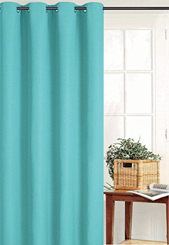 Homemaison Vorhang Verdunkeln Uni, Polyester, Türkis, 250 x 135 cm von Homemaison
