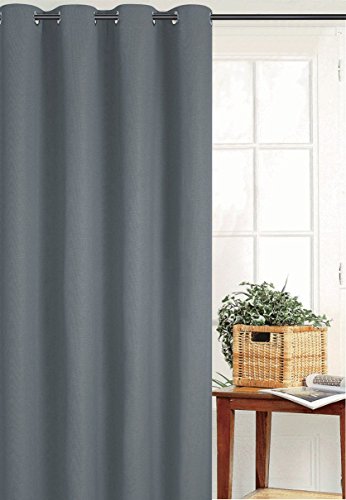 Homemaison Vorhang Verdunkeln Uni, Polyester, anthrazit, 250 x 135 cm von Homemaison