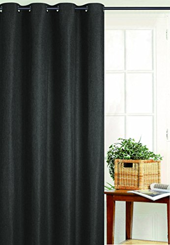 Homemaison Vorhang Verdunkeln mit Maschen, Polyester, Schwarz, 250 x 135 cm von Homemaison