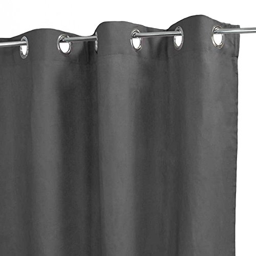 Homemaison Vorhang XXL 100% glacé, Leinen, Anthrazit, 250 x 140 cm von Homemaison