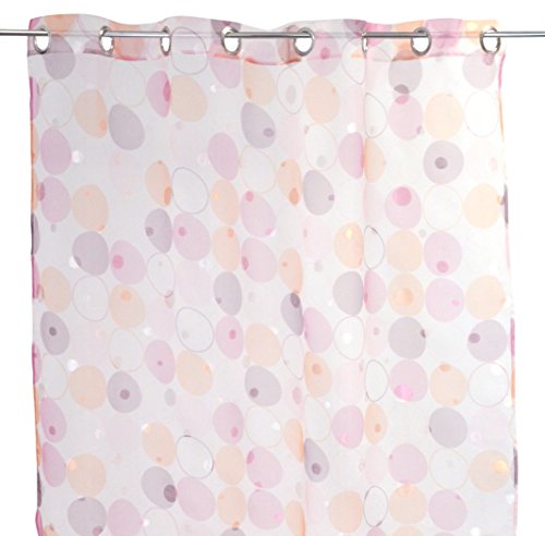 Homemaison Vorhang aus Jacquard, gepunktet, Polyester, Fuchsia, 250 x 140 cm von Homemaison