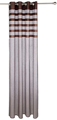 HomeMaison Vorhang aus Polyester, gestreift Grau / braun, 0,2 x 140 x 240 cm von HomeMaison