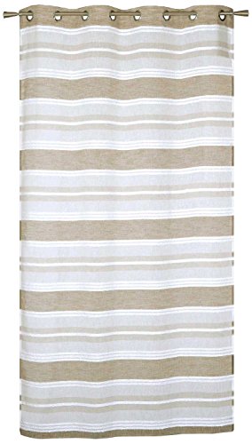 Homemaison Vorhang gestreift aus Etamin Aspekt, Polyester, Leinen, 240 x 140 cm von Homemaison