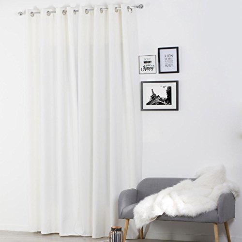 Homemaison Vorhang isolierend Ösen, Polyester, Elfenbeinfarben, 260 x 140 cm von Homemaison