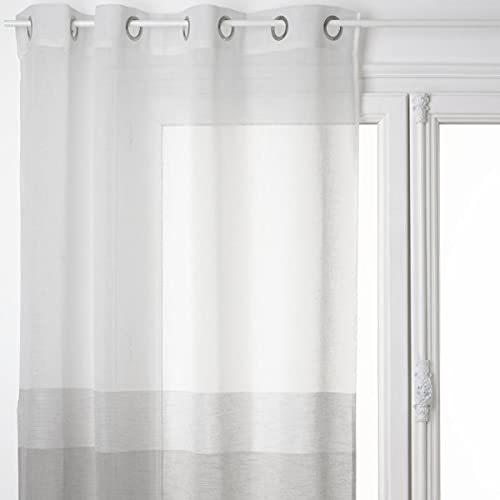 Homemaison Vorhang mit Blockstreifen Kräuselband, Polyester, anthrazit, 240 x 140 cm von Homemaison