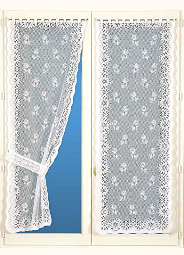 Homemaison bonne-Femme Vorhänge, mit Raffhaltern, Polyester, Weiß, 160 x 90 cm von Homemaison