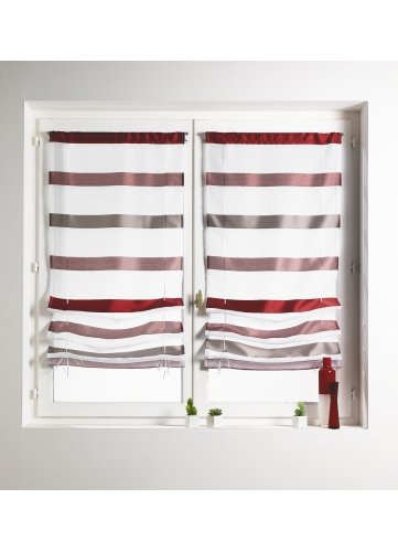 HomeMaison hm6920132 Vorhang, Fantasie, horizontal gestreift Polyester Beige 60 x 130 cm von HomeMaison