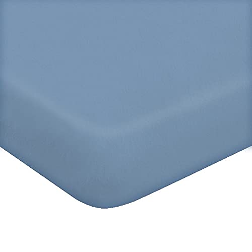 Homemania 12876 Bettlaken mit einfarbigen Ecken, Single, Solid Color – Spannbetttuch für das Bett – Hellblau aus Baumwolle, 90 x 195 cm von Homemania